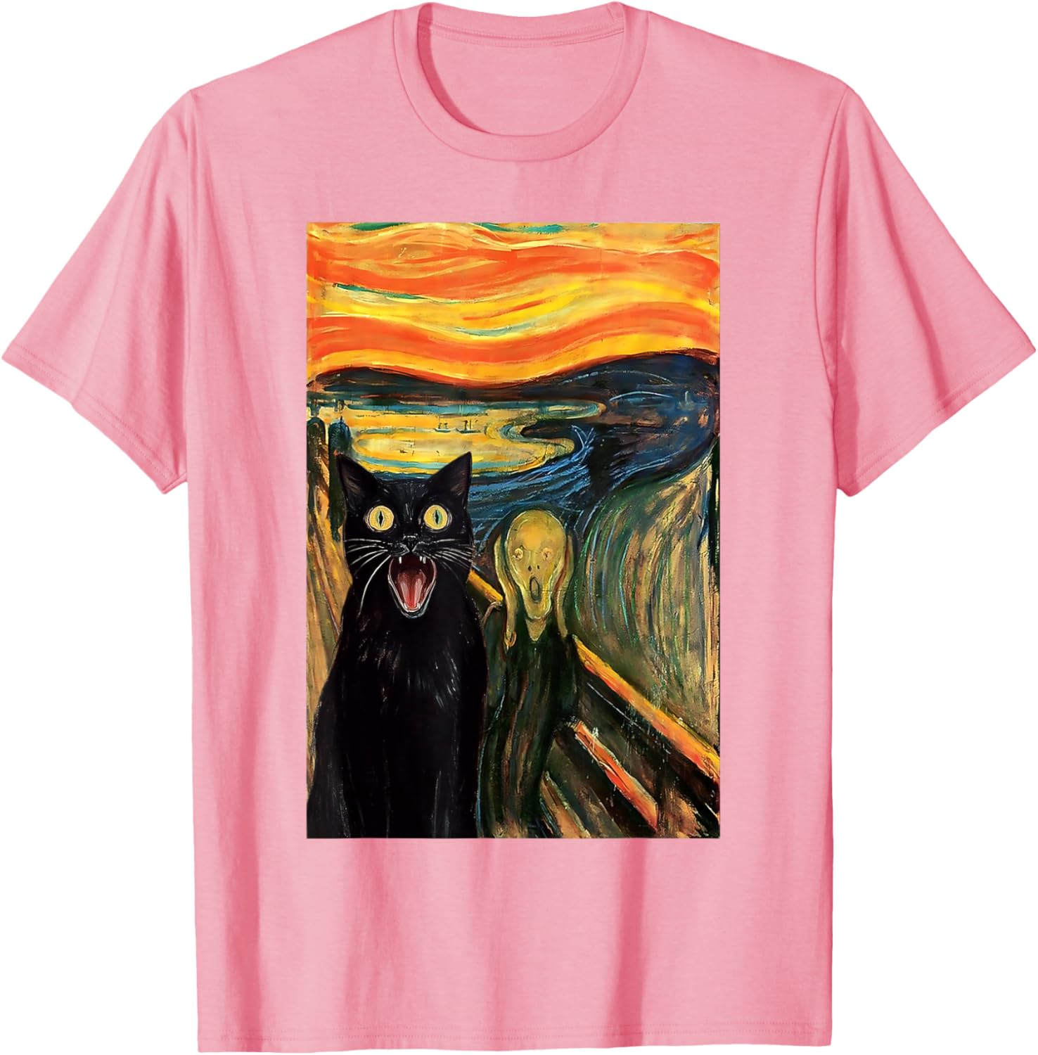 Funny Black Cat Scream Parody T-Shirt for Cat Lovers and Fans - 20