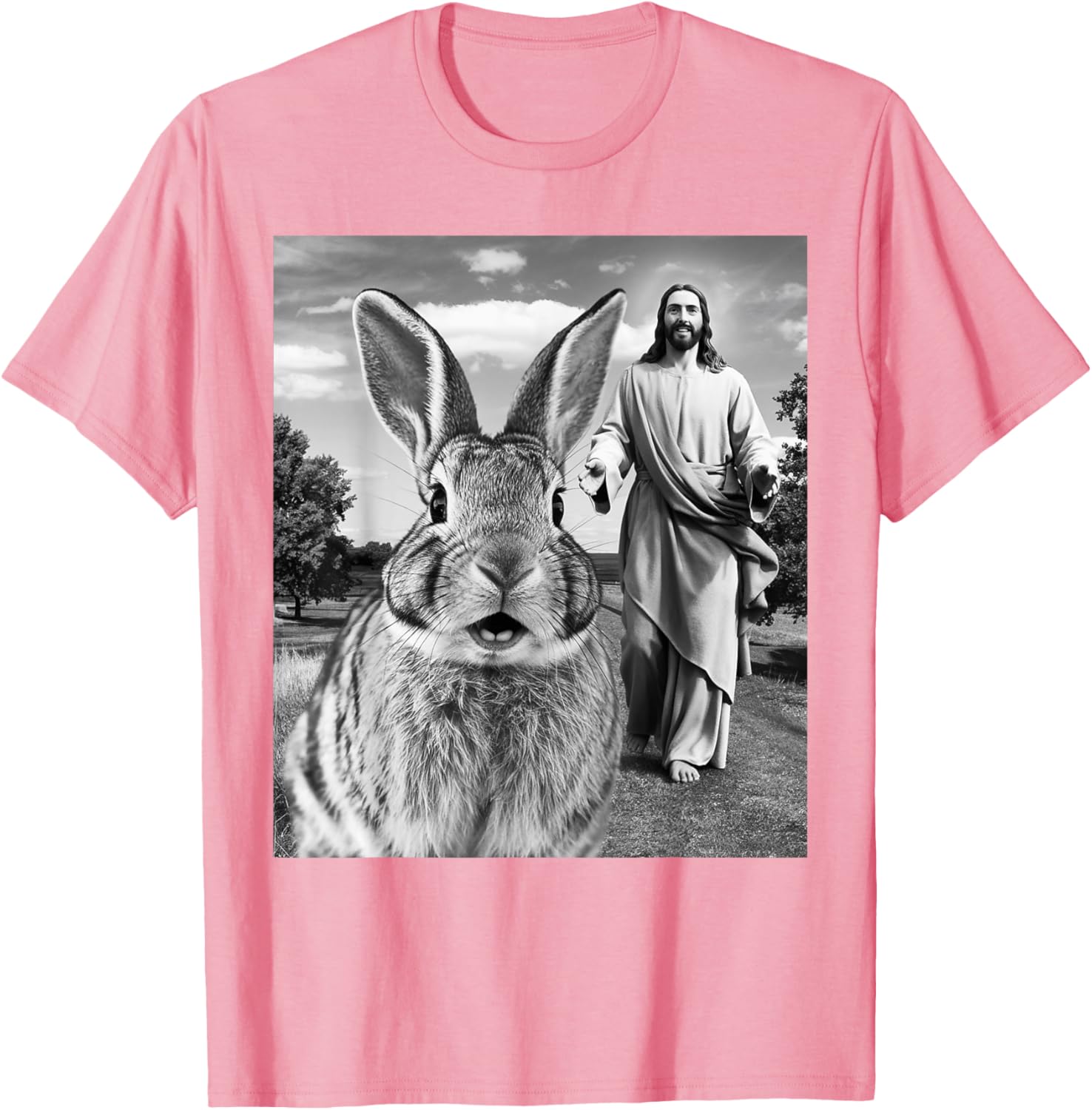 Happy Easter Bunny Selfie T-Shirt for Men Women Kids Fun Christian Style - 13