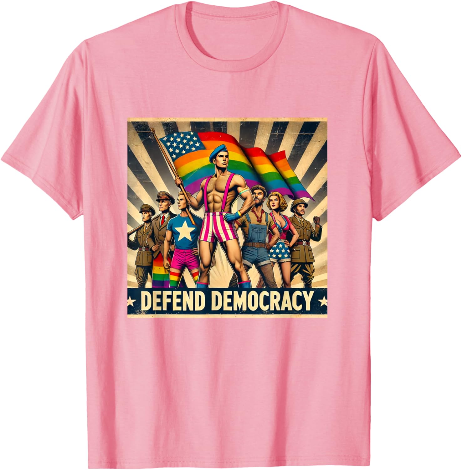 LGBTQ Defend Democracy T-Shirt - Bold Statement Tee for Allies and Activists - 6
