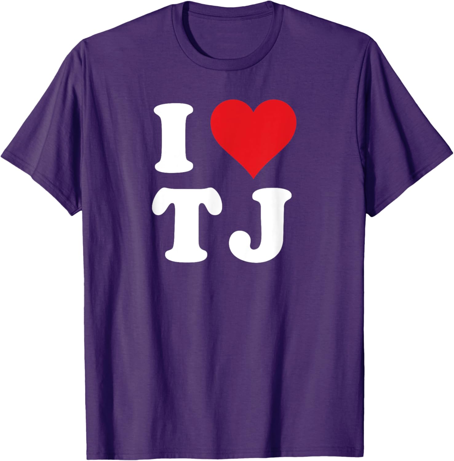 I Love TJ Initials T-Shirt Cute Heart Design for T J Fans - 7