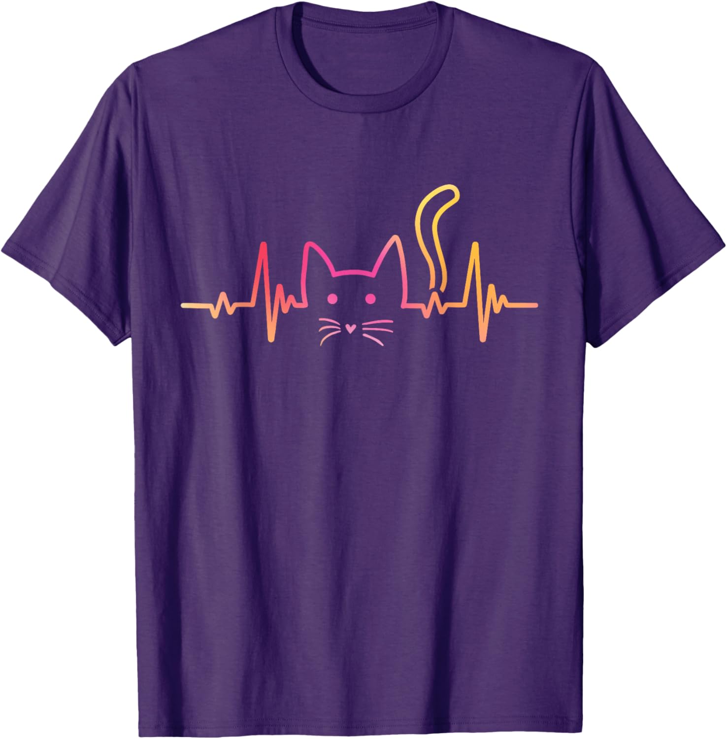 Fluffy Paws and Cuddles Heartbeat Cat Lover T-Shirt for Men and Women - 16