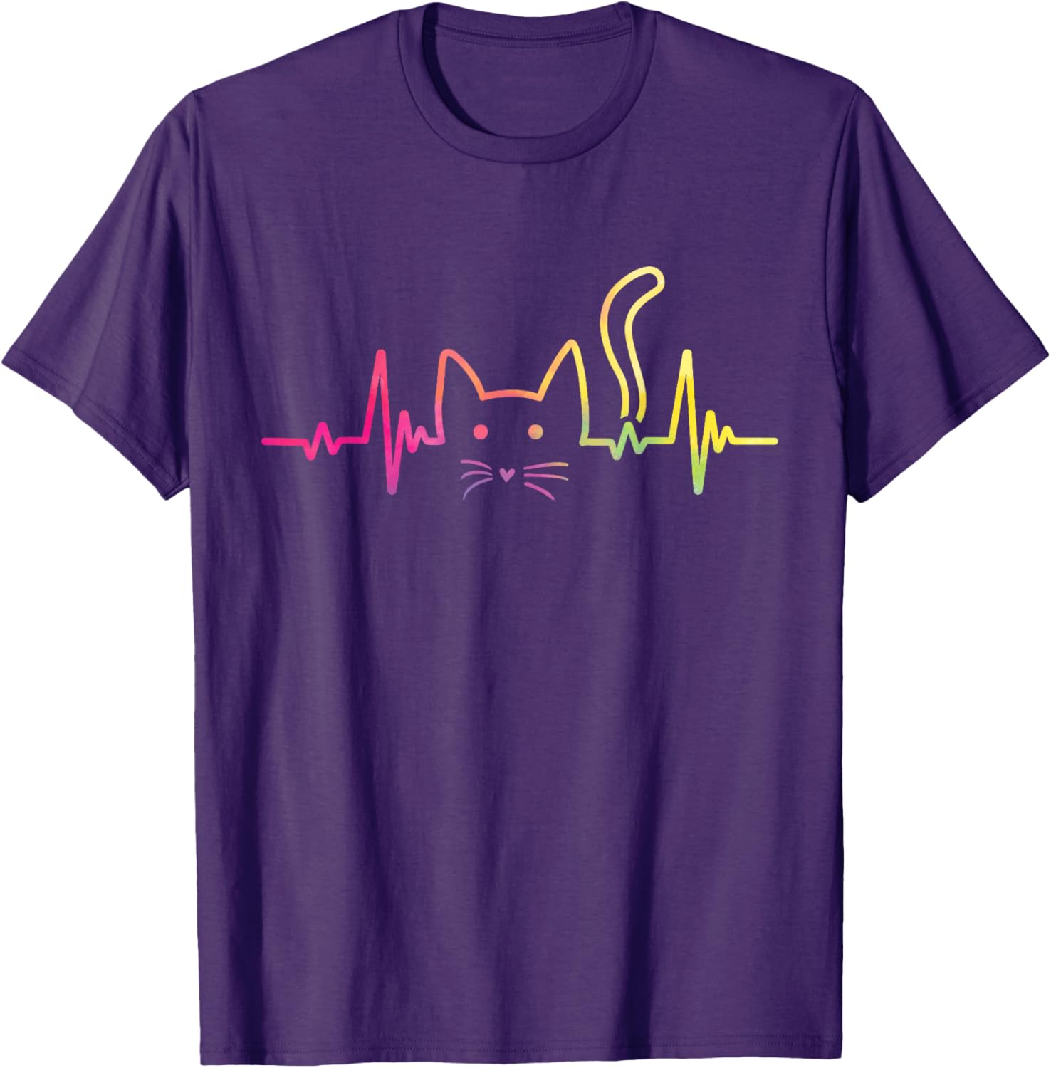 Heartbeat Cat Lover Paws T-Shirt for Men, Women, Girls, and Kids - 18