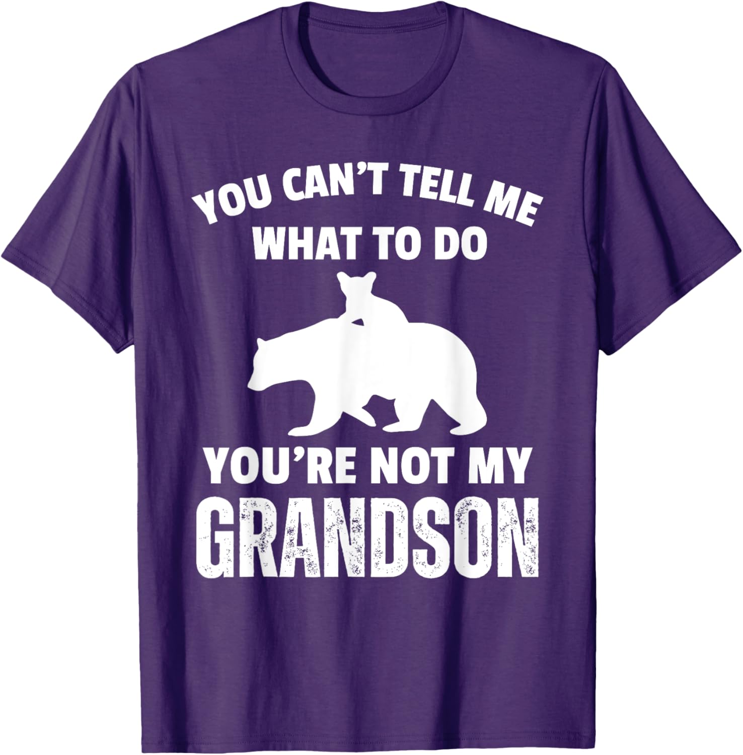 Funny Dad T-Shirt You Can't Tell Me What To Do Bear Grandson Gift - 18