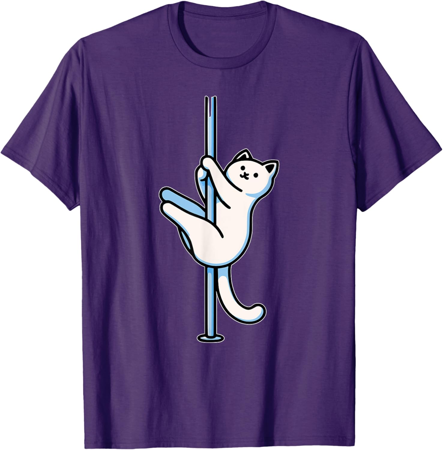 Funny Cat Pole Dancer T-Shirt Adorable Gift for Cat Lovers-Unisex Design - 1