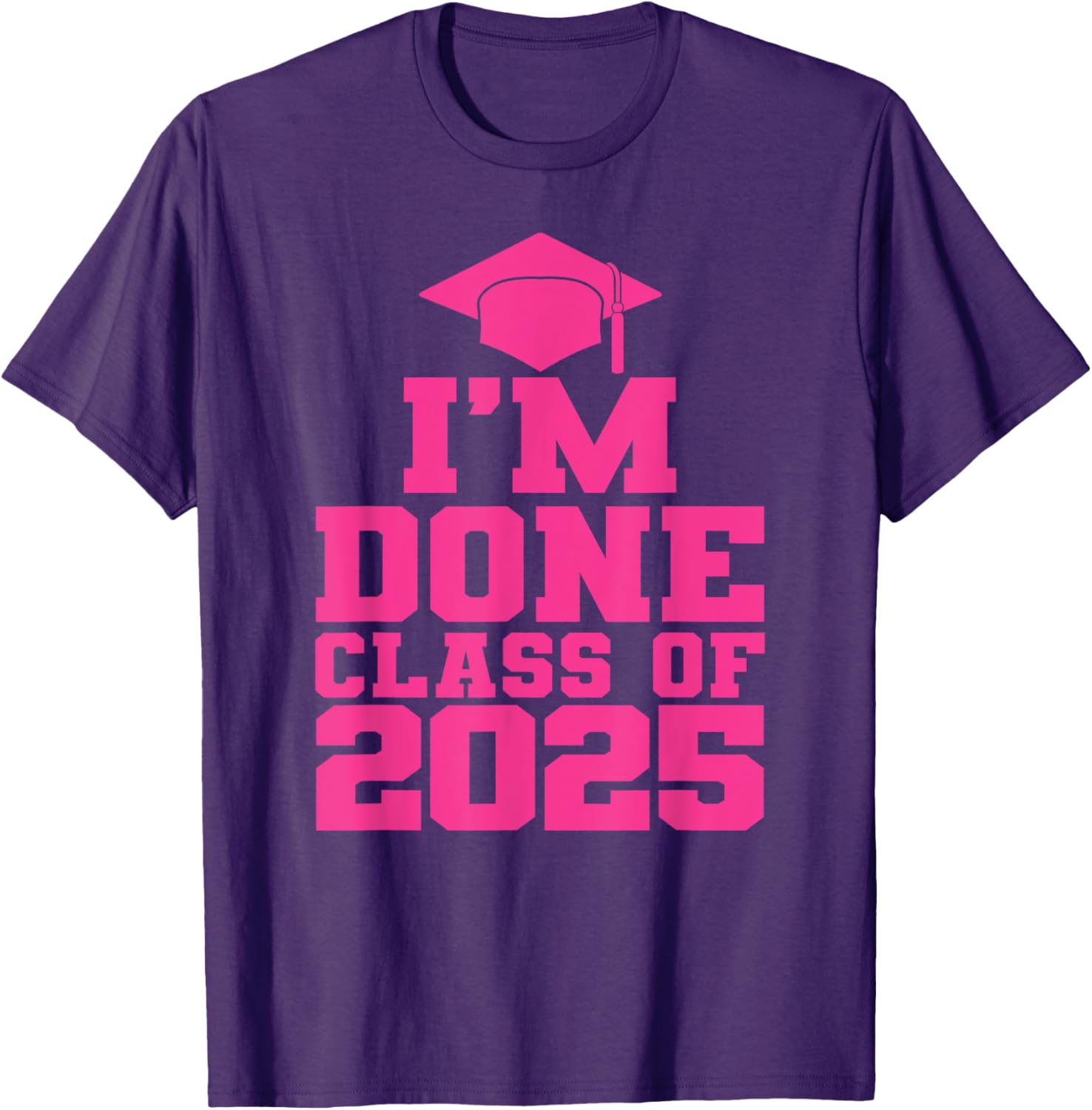Fun Pink Graduation T-Shirt for Class of 2025 Women and Girls - 15