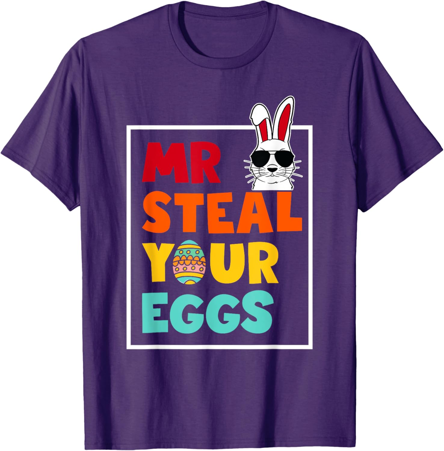 Funny Mr Steal Your Eggs Bunny T-Shirt for Toddlers - Easter Spring Style - 10