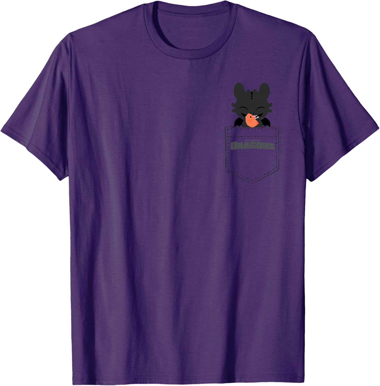 DreamWorks Dragons Toothless Faux Pocket T-Shirt for Fans and Adventures - 8