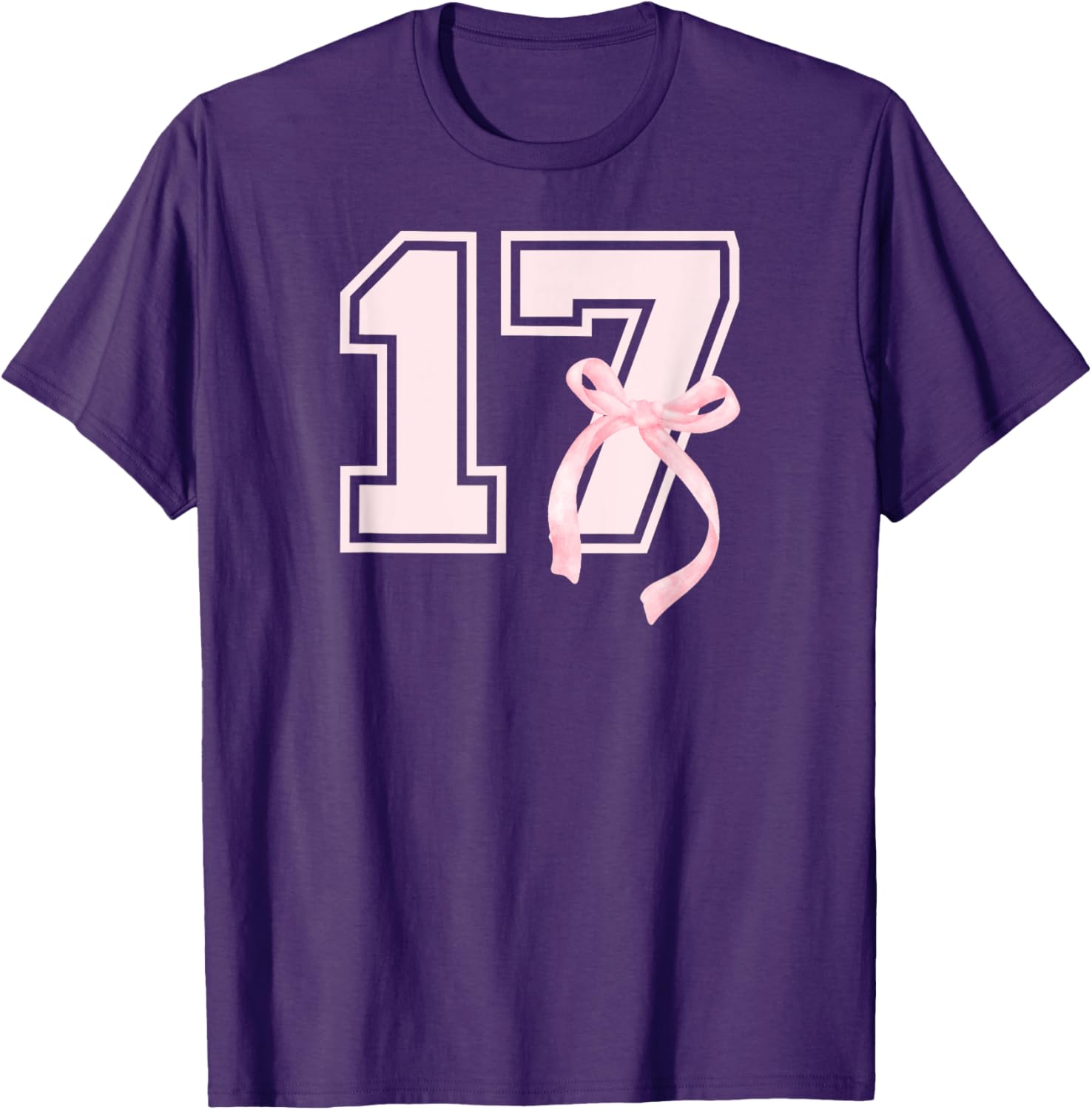 17th Birthday Bow T-Shirt for Stylish Seventeen Year Old Girls - 20
