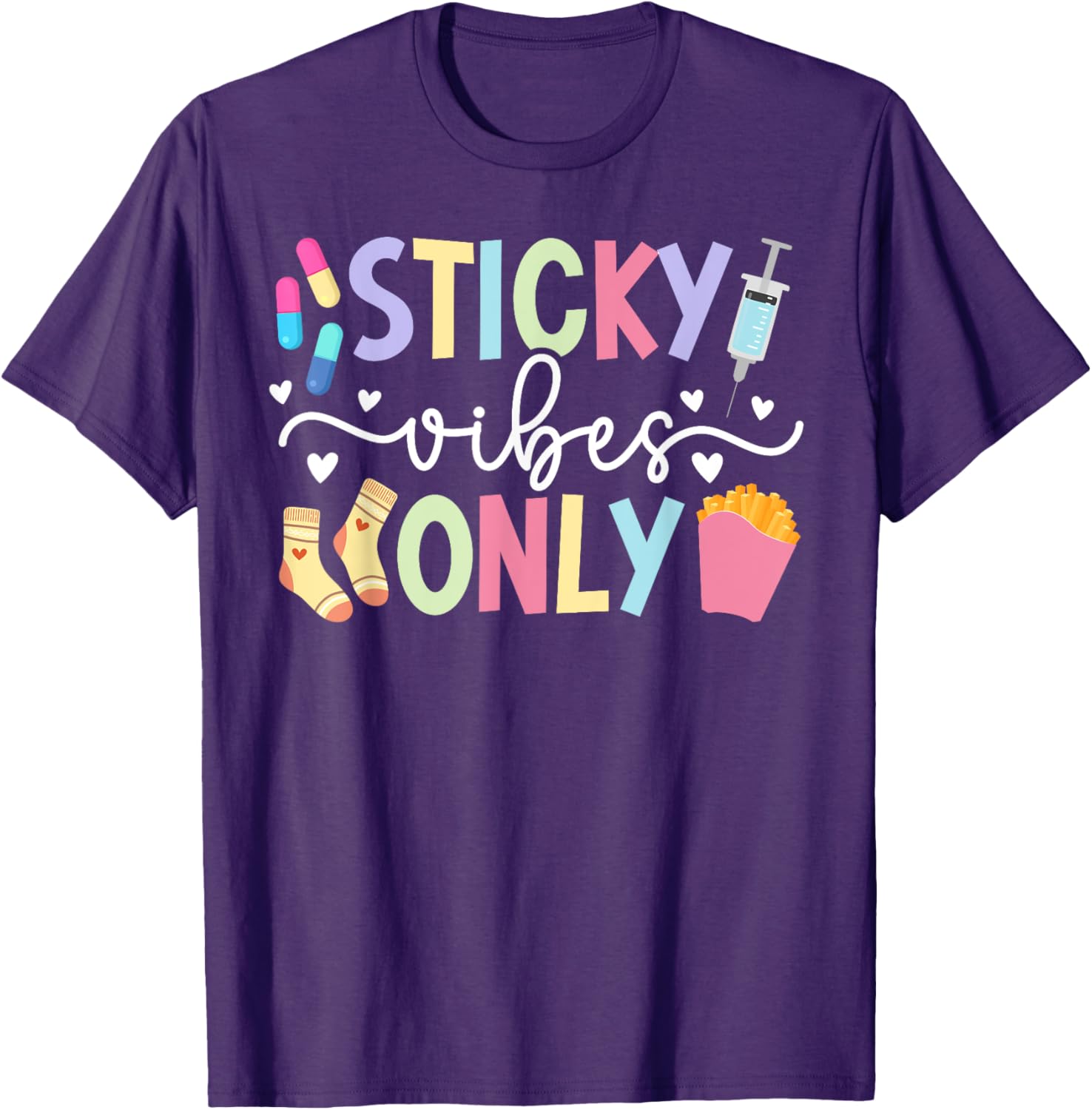 Sticky Vibes Only IVF Mom Transfer Day T-Shirt for Fertility Support - 1