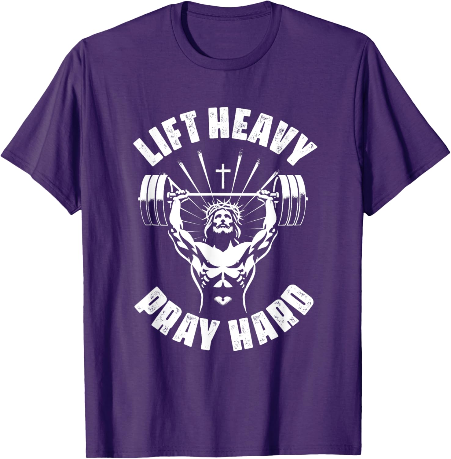 Lift Heavy Pray Hard Christian Bodybuilding T-Shirt for Gym Lovers - 1