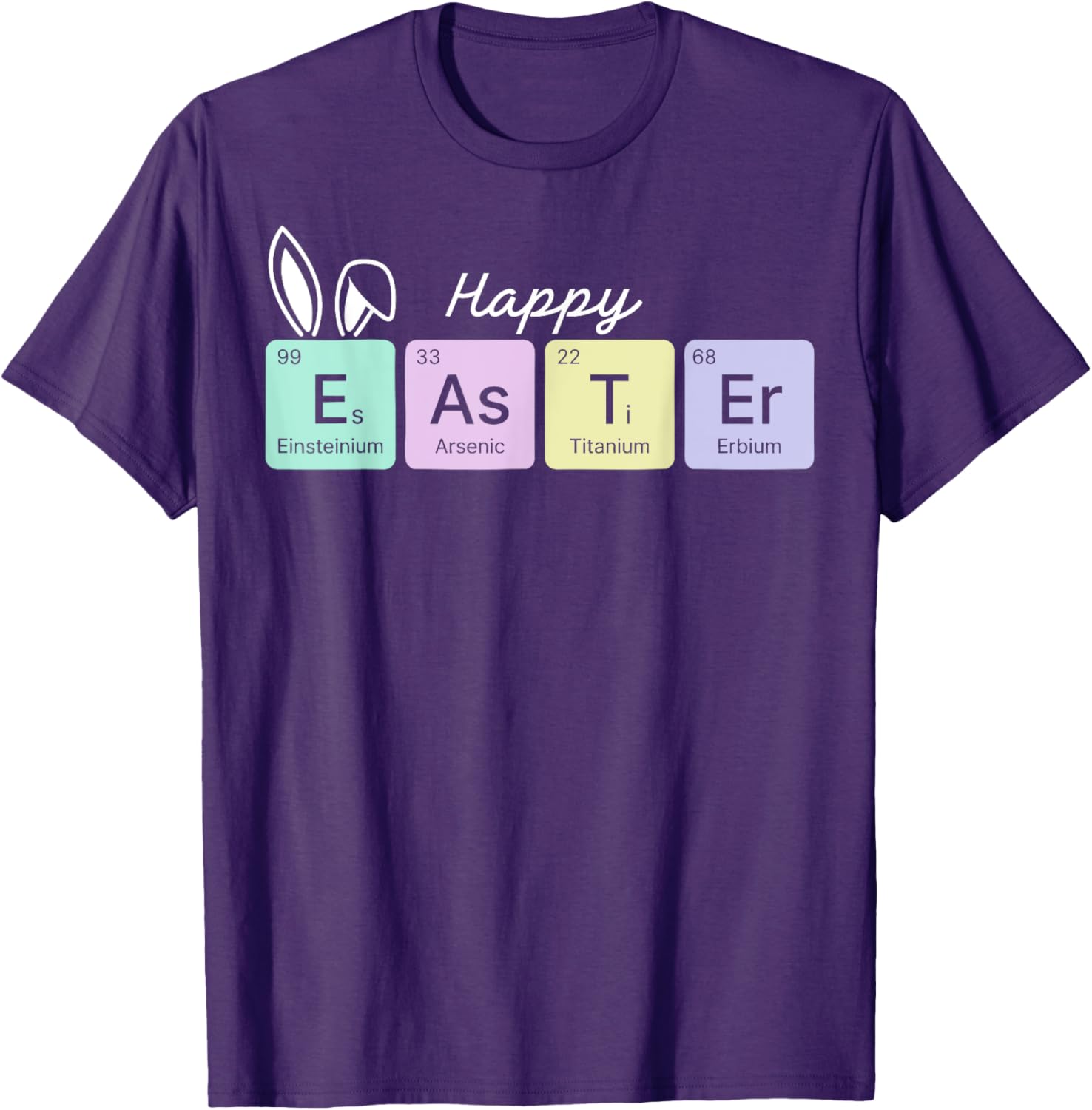Happy Easter Chemistry Teacher T-Shirt with Periodic Table Design - 16