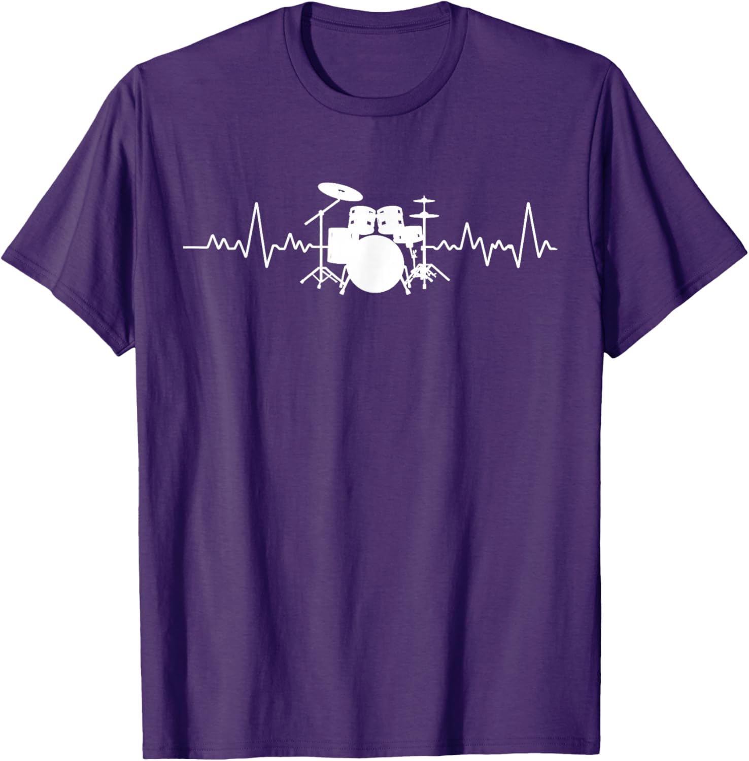 Drummer Heartbeat Pulse Graphic T-Shirt for Music Lovers and Musicians - 16