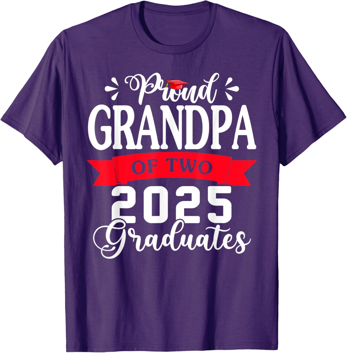 Proud Grandpa of Two Class of 2025 Twins Graduation T-Shirt - 3