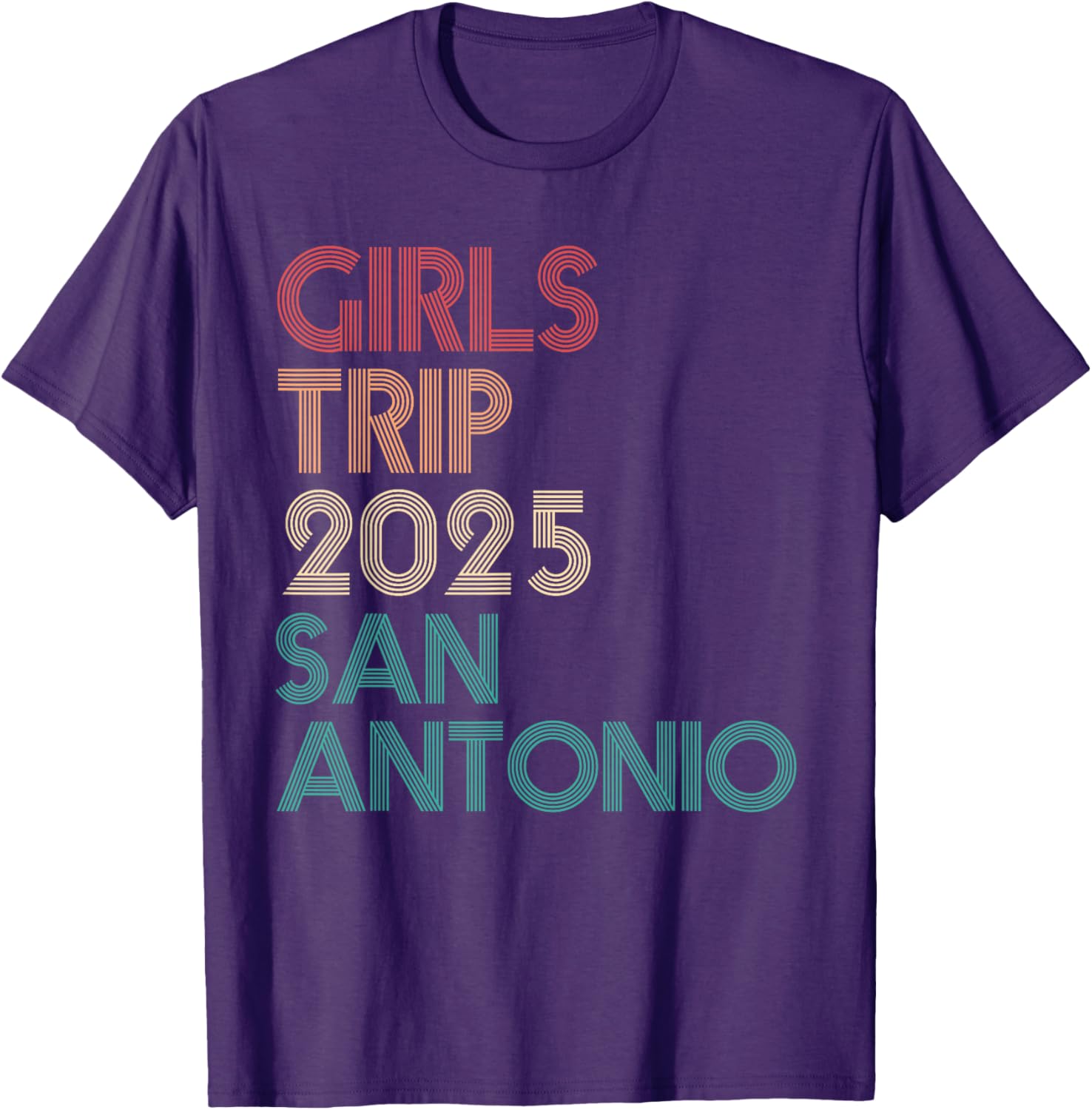 Girls Trip San Antonio Texas 2025 Retro Summer Vacation T-Shirt - 6