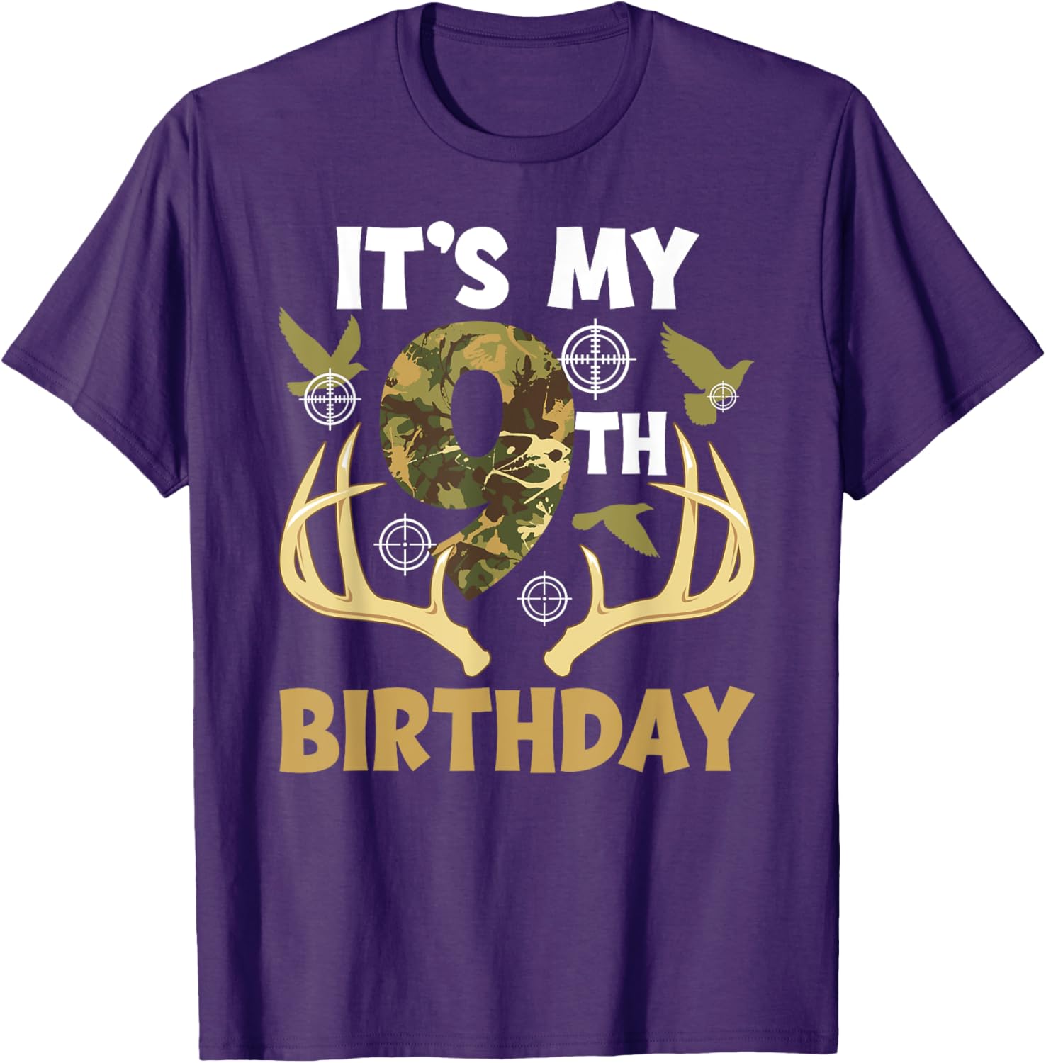 9th Birthday Hunting T-Shirt for Boys Fun Hunter Design Gift - 15