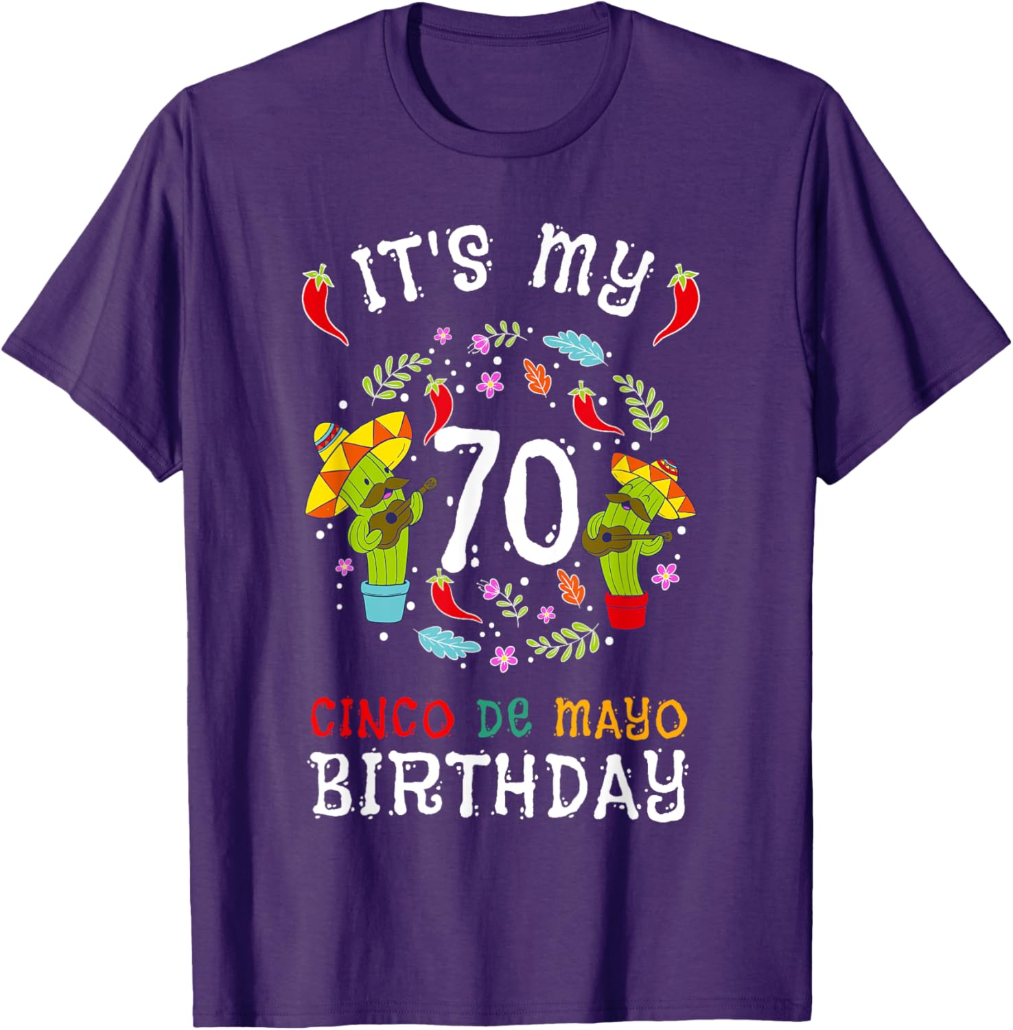 Celebrate 70th Birthday with Fun Cinco De Mayo T-Shirt for Kids and Men - 20