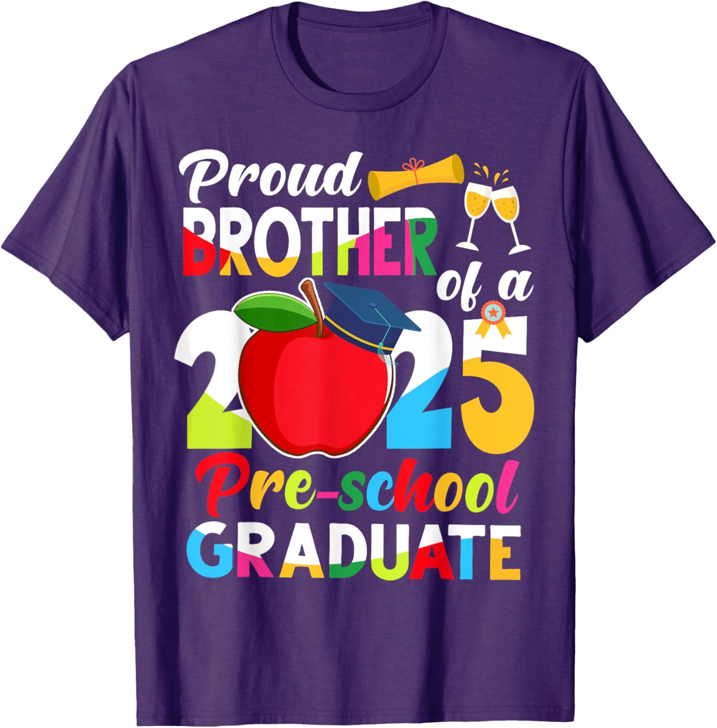 Proud Brother of 2025 Pre-K Graduate Graduation T-Shirt for Kids - 6
