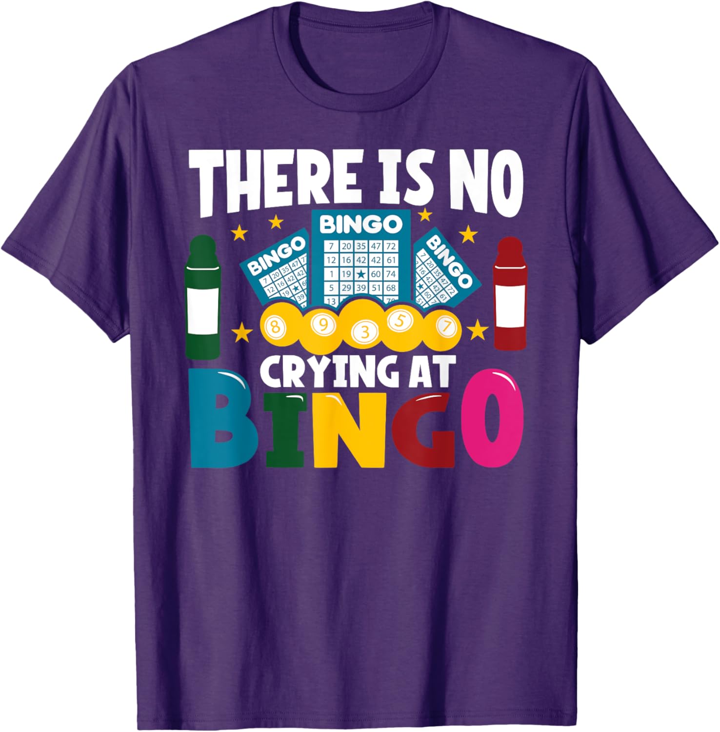 Funny Bingo Player T-Shirt No Crying at Bingo Casual Tee for Gamers - 1