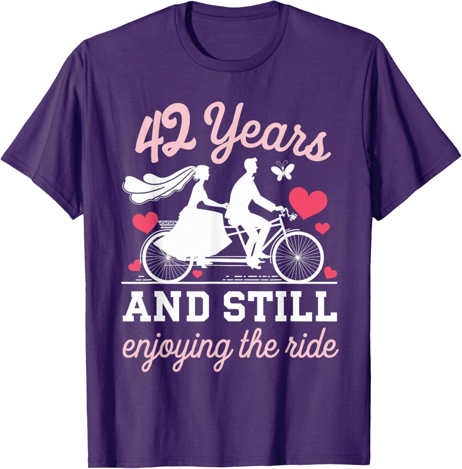 42nd Wedding Anniversary T-Shirt Enjoy the Ride 42 Years of Love - 1