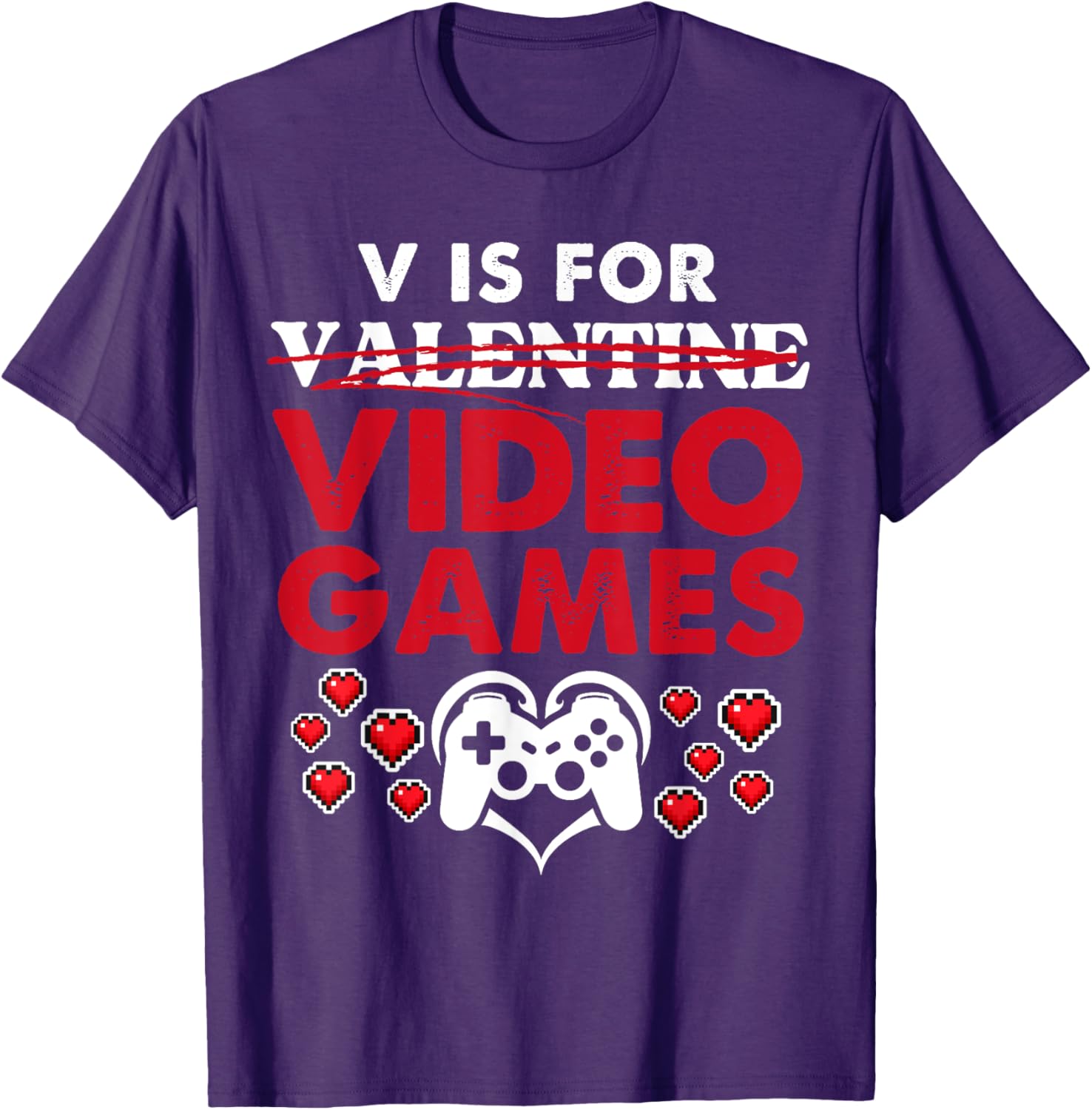 Gamer Valentine's Tee V is for Video Games T-Shirt for Gaming Lovers - 2