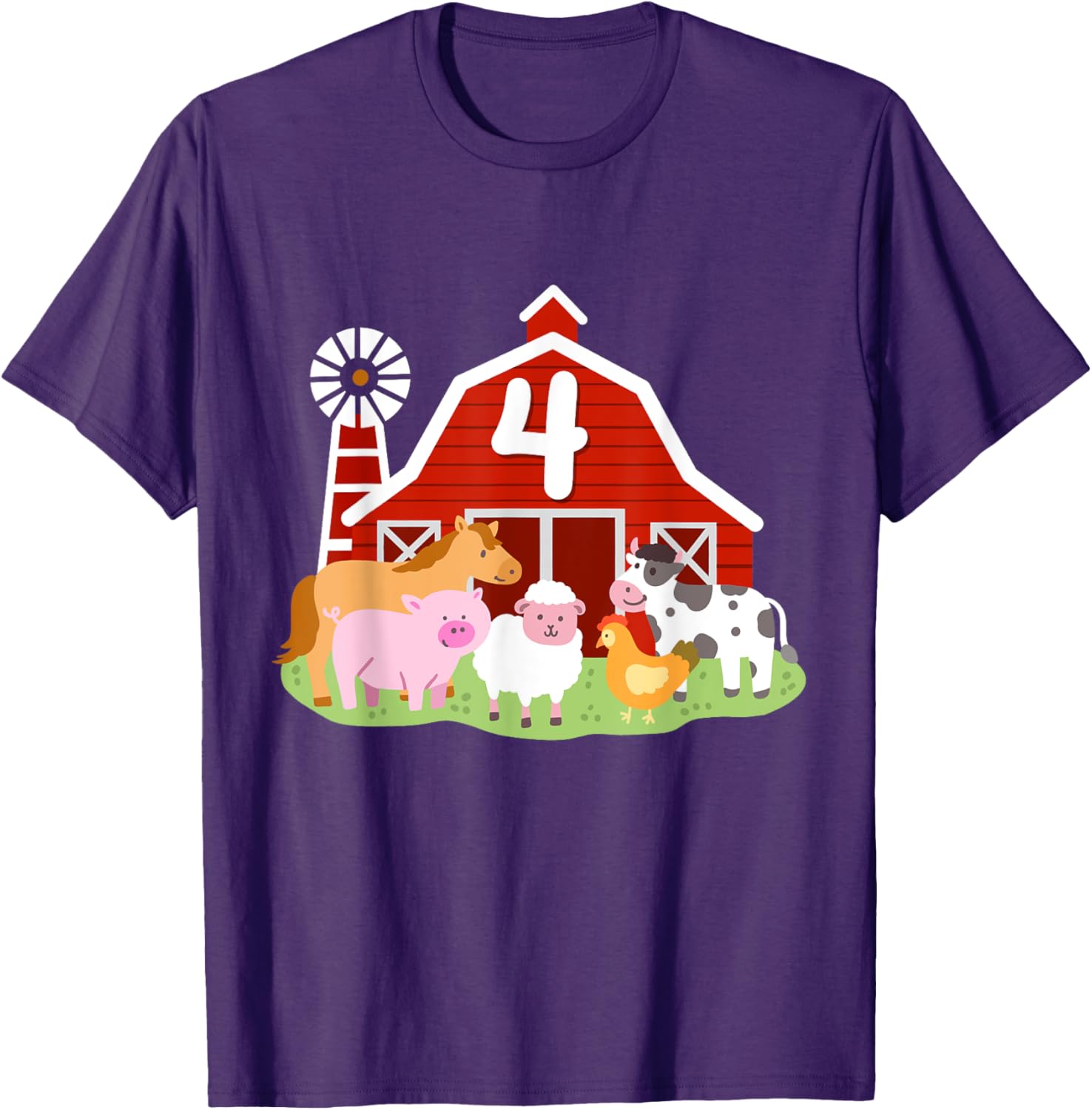 Adorable 4th Birthday Farm Animals T-Shirt for Boys Toddler Party Fun - 23