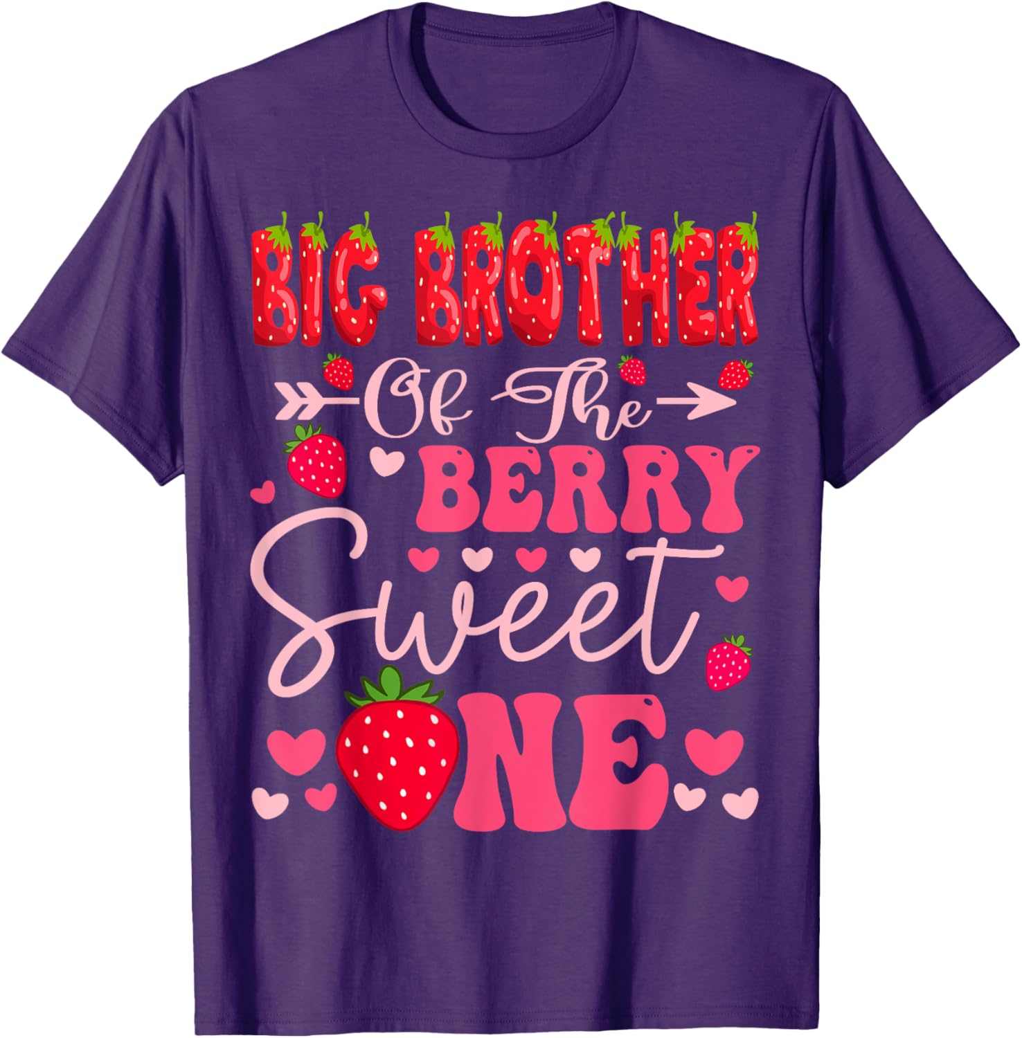 Big Brother Berry Sweet Strawberry 1st Birthday T-Shirt for Kids - 3