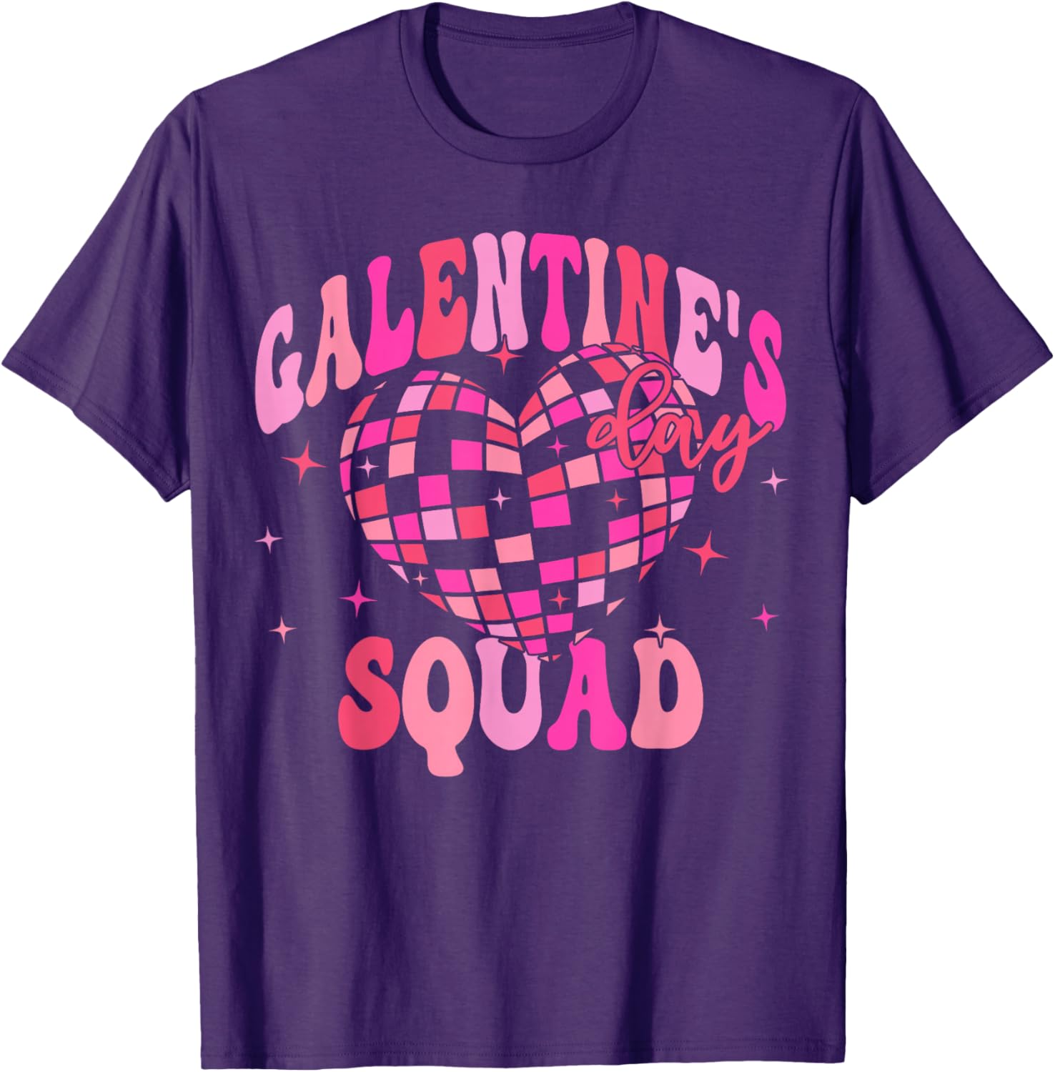 Galentine's Day Disco Heart Pink T-Shirt for Party Girls and Besties - 2