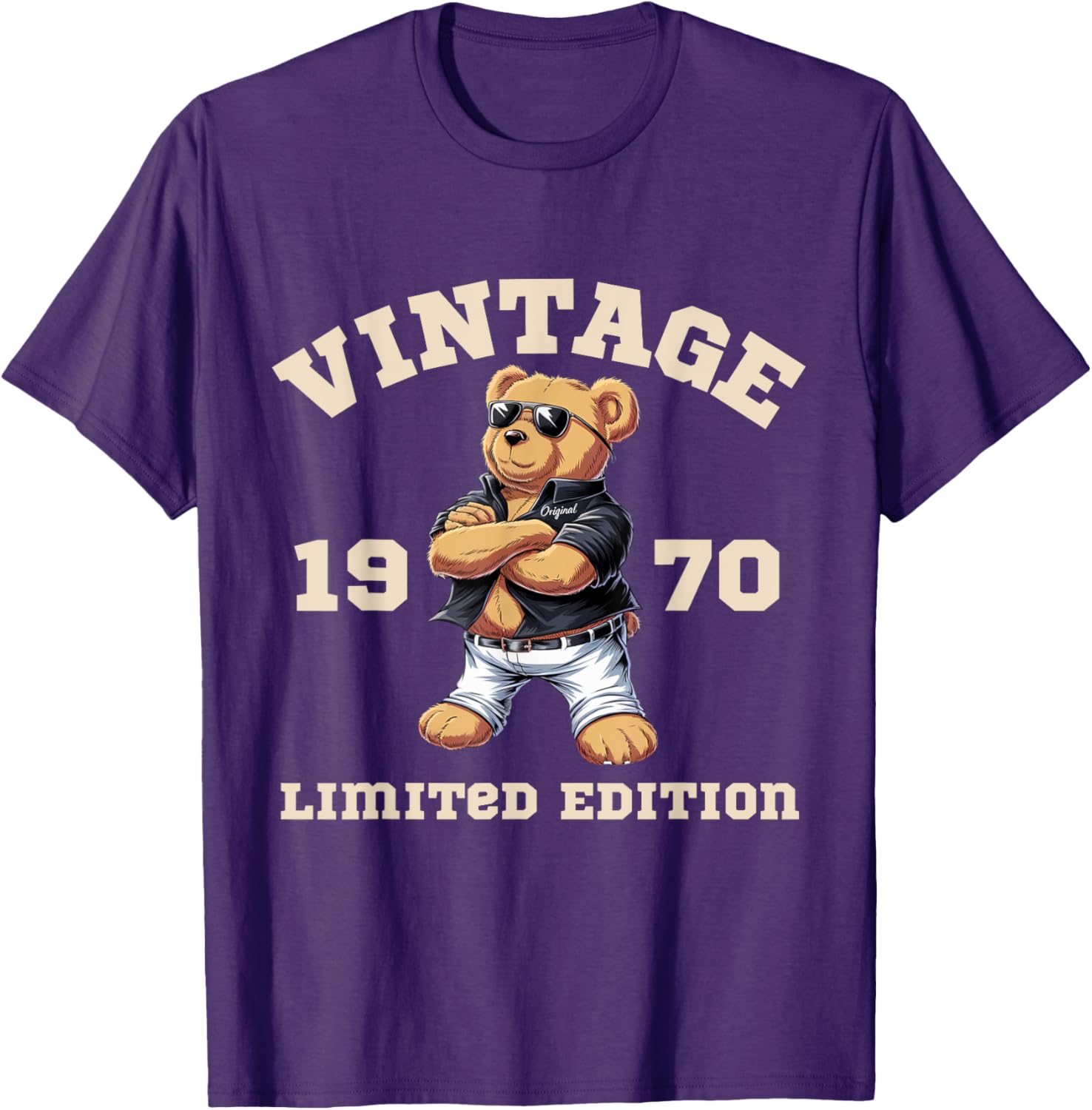 Mens Vintage 55th Birthday Teddy Bear T-Shirt for 1970 Born Lovers - 17