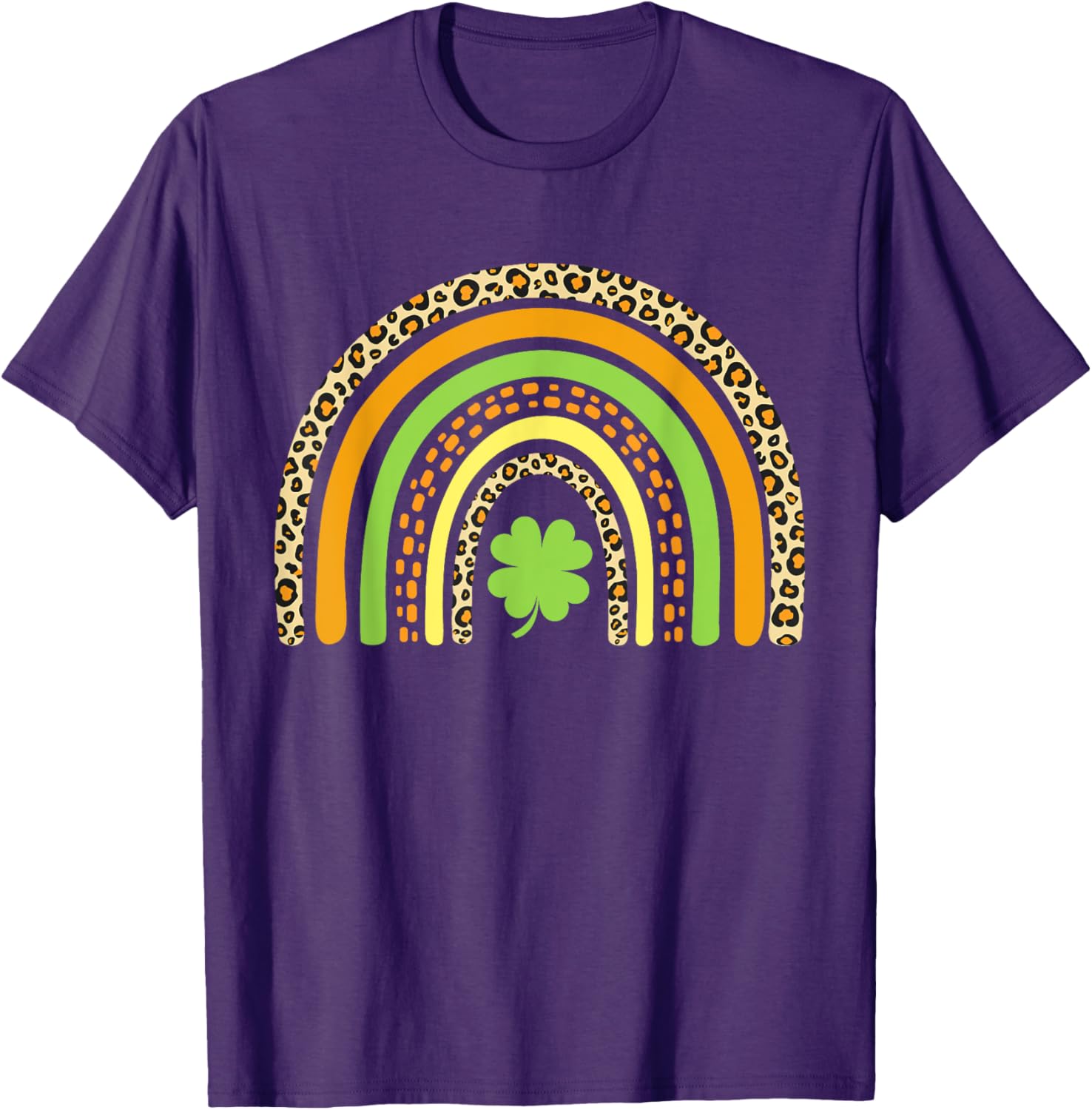 St Patrick's Day Leopard Rainbow Clover T-Shirt for Festive Fun - 4