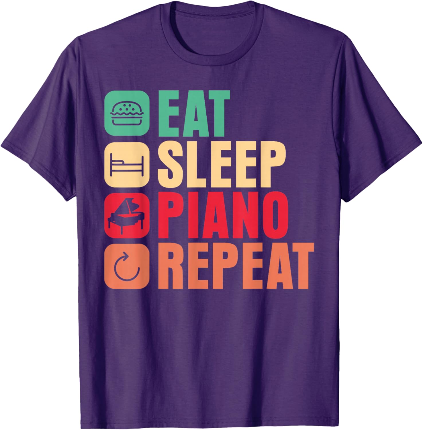 Piano Teacher Eat Sleep Repeat T-Shirt for Music Lovers and Pianists - 17