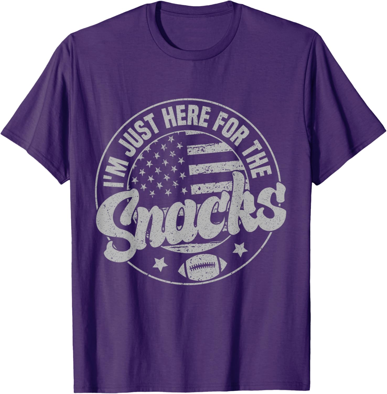 Funny I'm Just Here For The Snacks American Football T-Shirt for Fans - 7