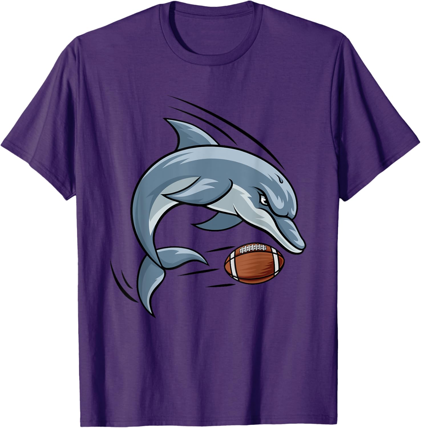 Dolphin Cartoon Character Football T-Shirt for Fun and Sporty Style - 19