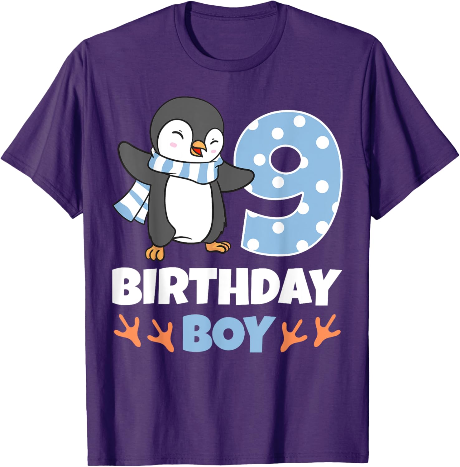 Penguin 9th Birthday Winter Theme T-Shirt for Boys Fun Celebration - 13