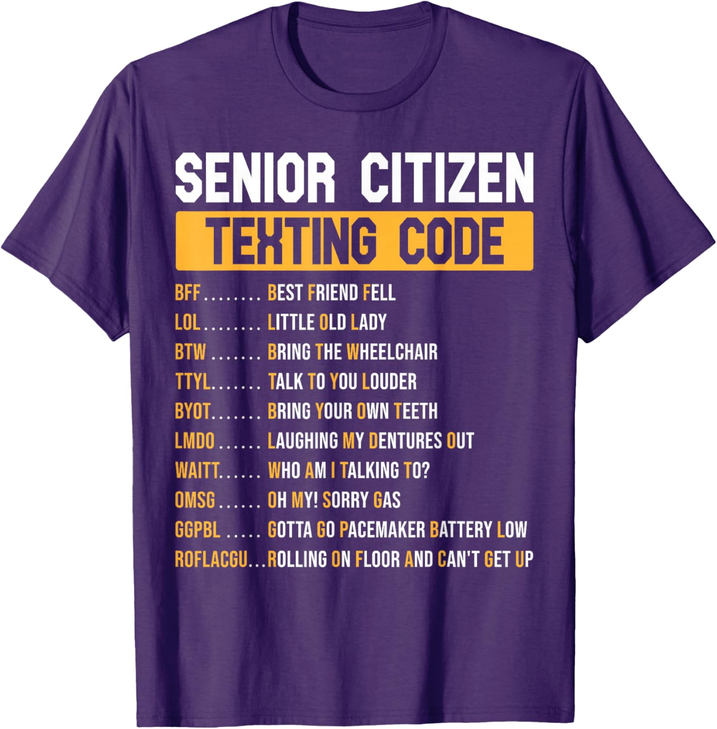 Funny Grandpa Texting Code T-Shirt for Senior Citizens - Great Gift Idea - 1