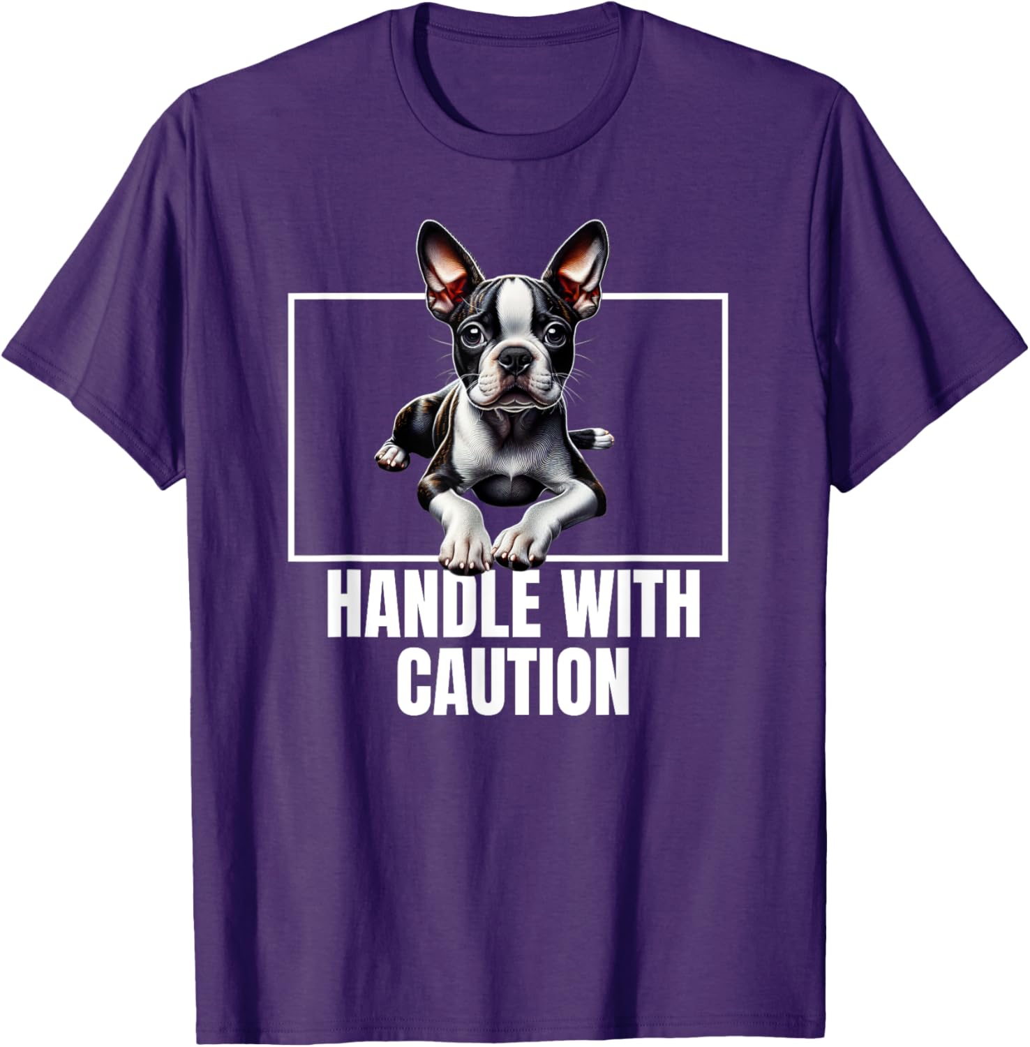 Boston Terrier Handle With Care T-Shirt for Dog Lovers and Owners - 3