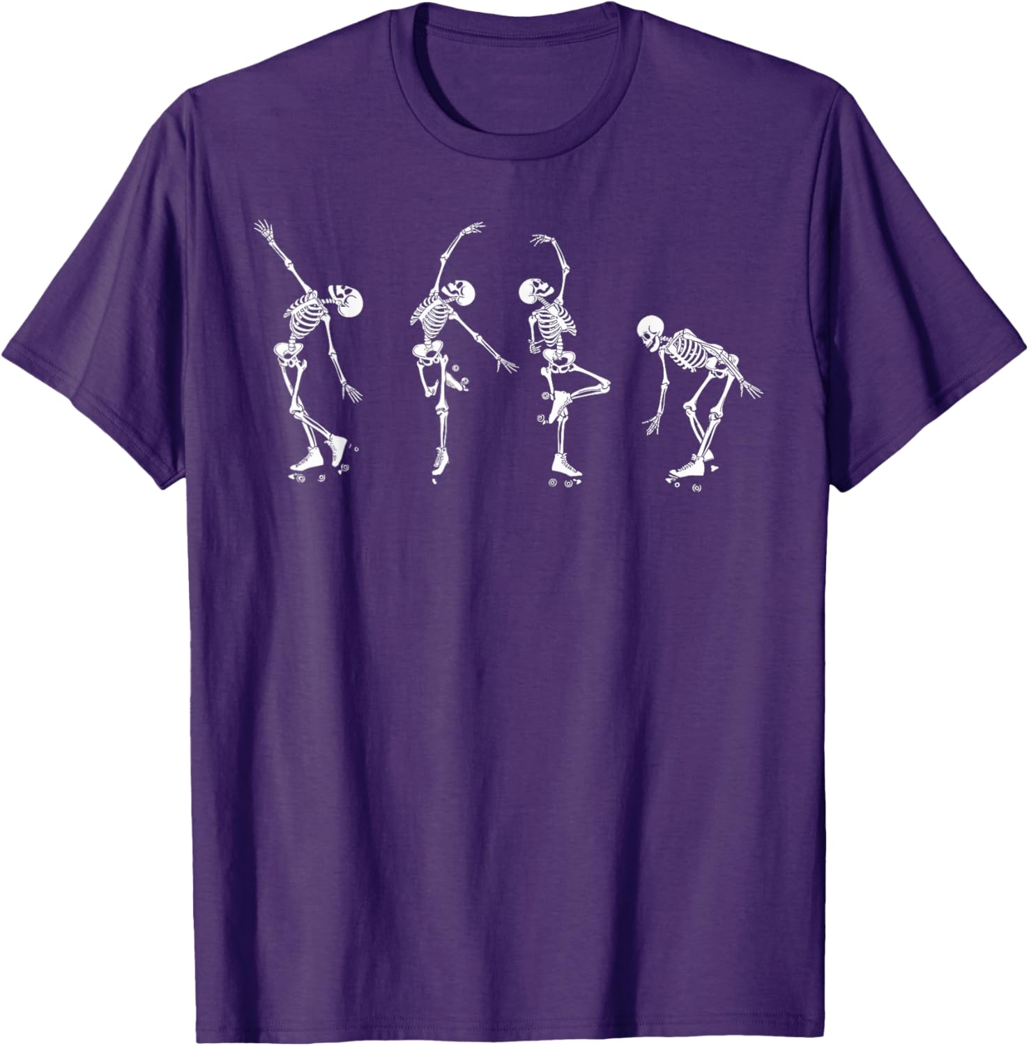 Skeletons Dancing on Roller Skates T-Shirt for Roller Derby Fans - 7