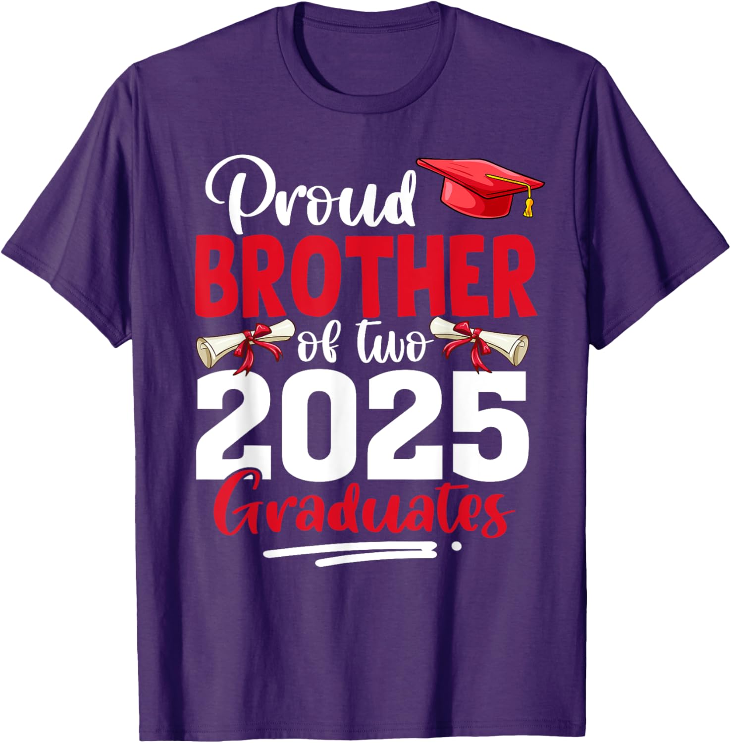 Proud Brother of Twin Graduates 2025 T-Shirt for Celebrating Success - 6