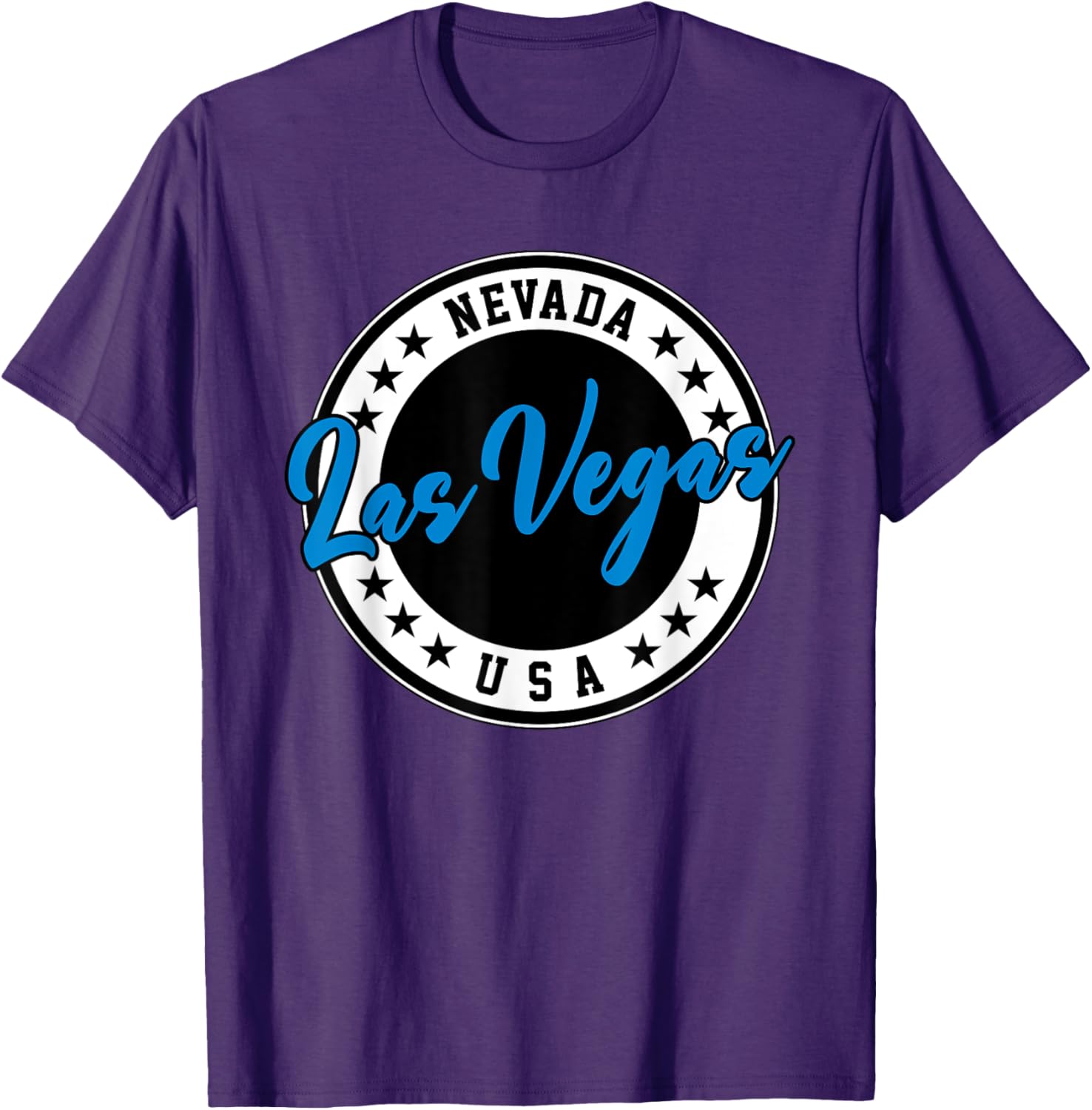 Las Vegas Nevada Blue Circle Script T-Shirt for Casual Style Fans - 6
