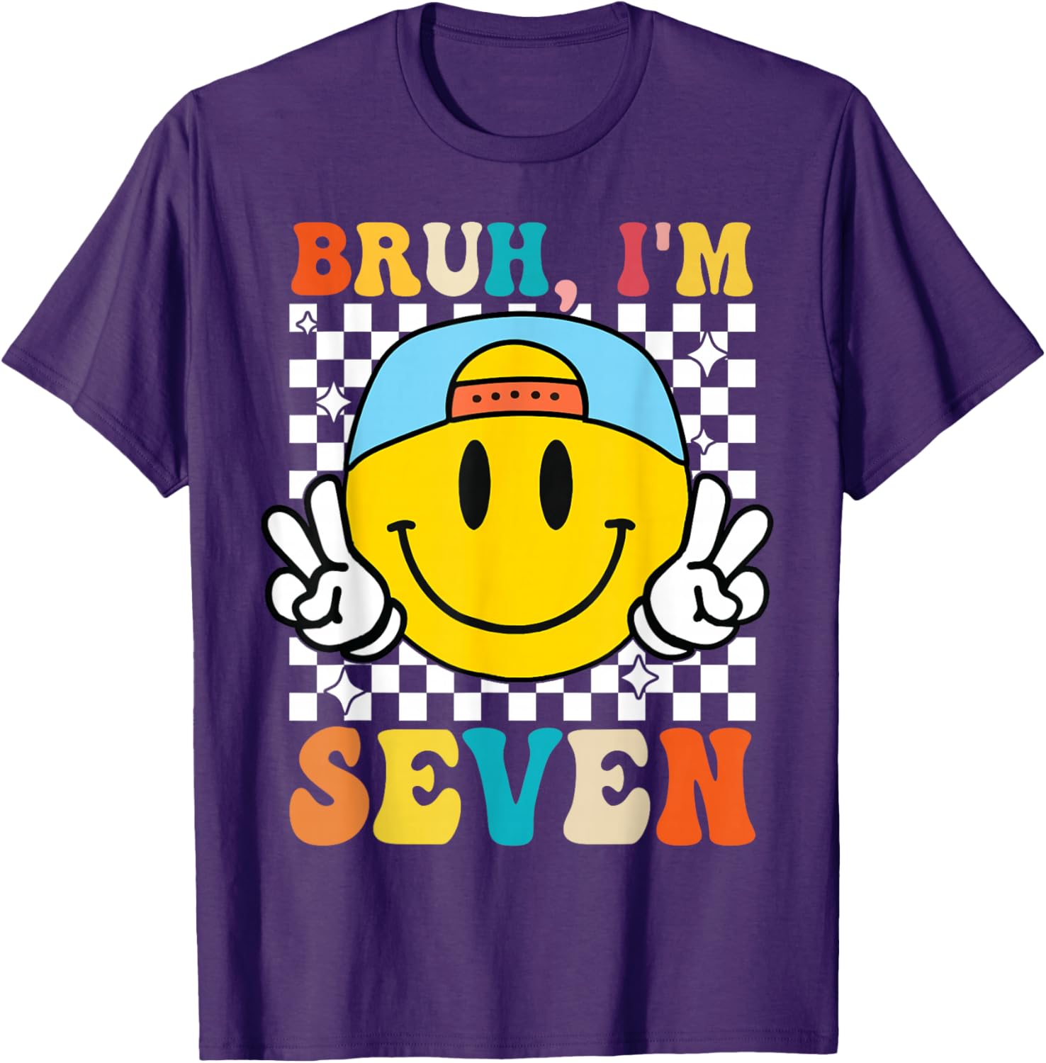 Groovy 7th Birthday T-Shirt for Boys and Girls - Fun 7 Year Old Apparel - 18