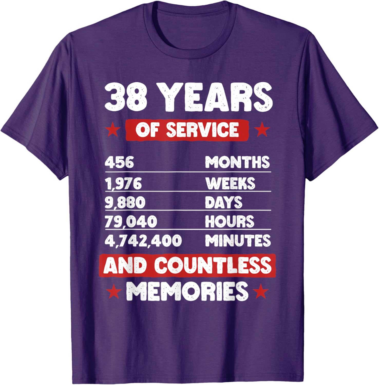 38 Years of Service Retirement T-Shirt for Men and Women Gift Idea - 12