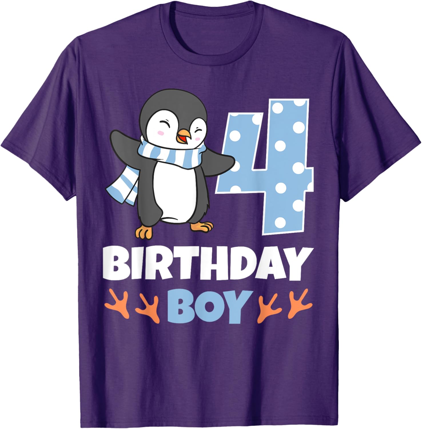 Adorable Penguin 4th Birthday Boy Winter Theme Party T-Shirt - 17