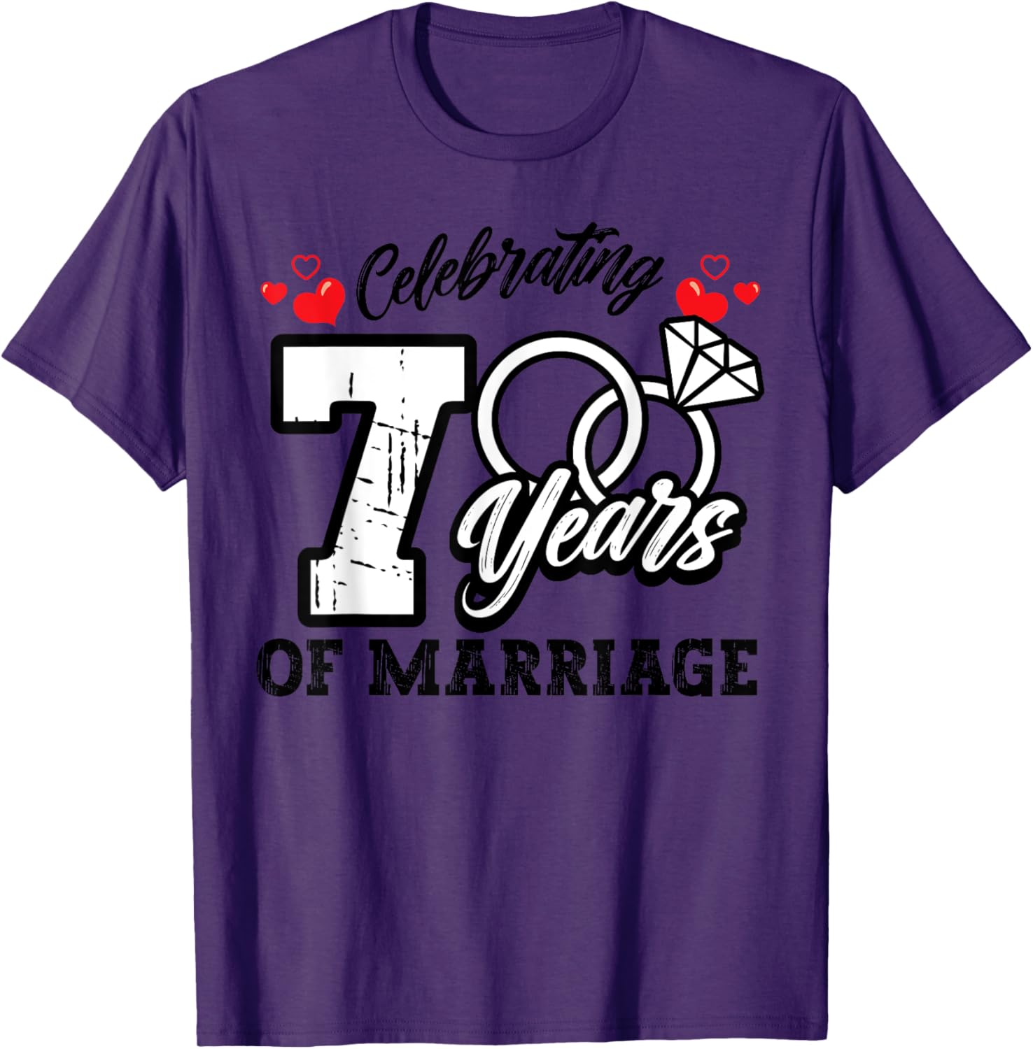 7th Wedding Anniversary Matching T-Shirt for Couples Celebrating Love - 4