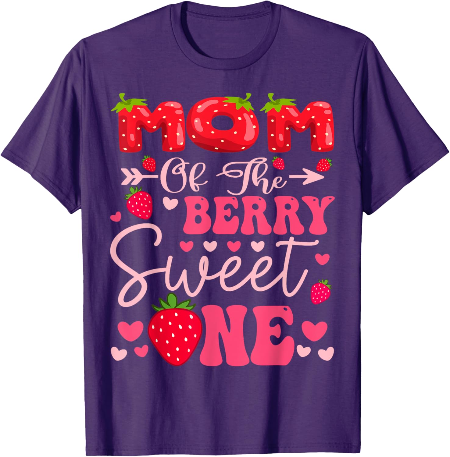 Mom Of The Berry Sweet One Strawberry First Birthday Girl T-Shirt - 9