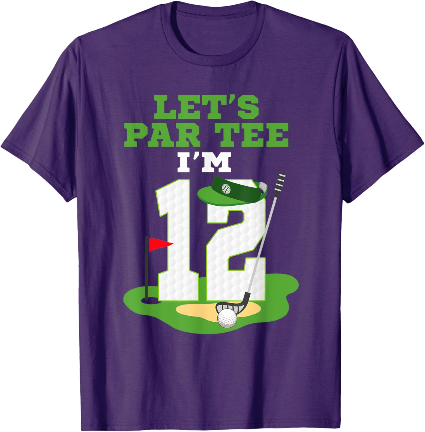 Let's Par Tee 12th Birthday Golf T-Shirt for Kids Fun Celebration - 16