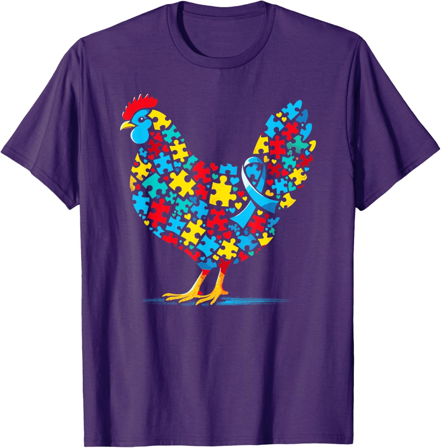Autism Awareness Chicken Puzzle T-Shirt for Men, Women, Kids - 6