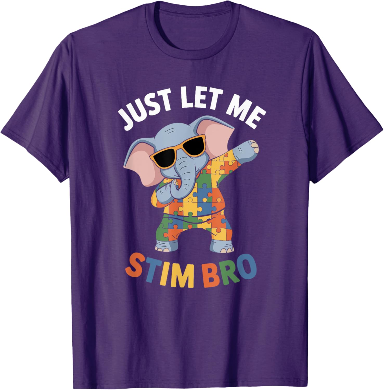 Funny Elephant Autism Awareness Just Let Me Stim Bro T-Shirt for Boys - 6
