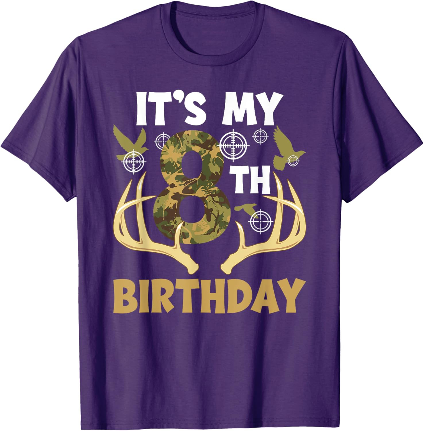 8th Hunting Birthday Party T-Shirt for 8 Year Old Hunters - 2