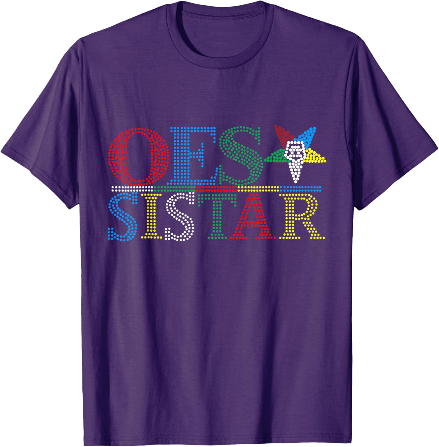 OES Sistar Dot Print Design Order of the Eastern Star Sisters T-Shirt - 17