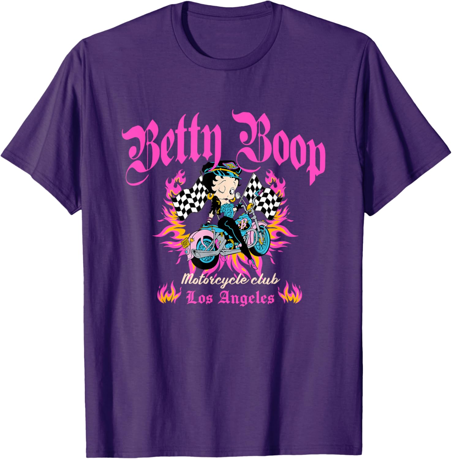 Betty Boop Born To Ride Motorcycle Club T-Shirt for Bike Lovers - 2