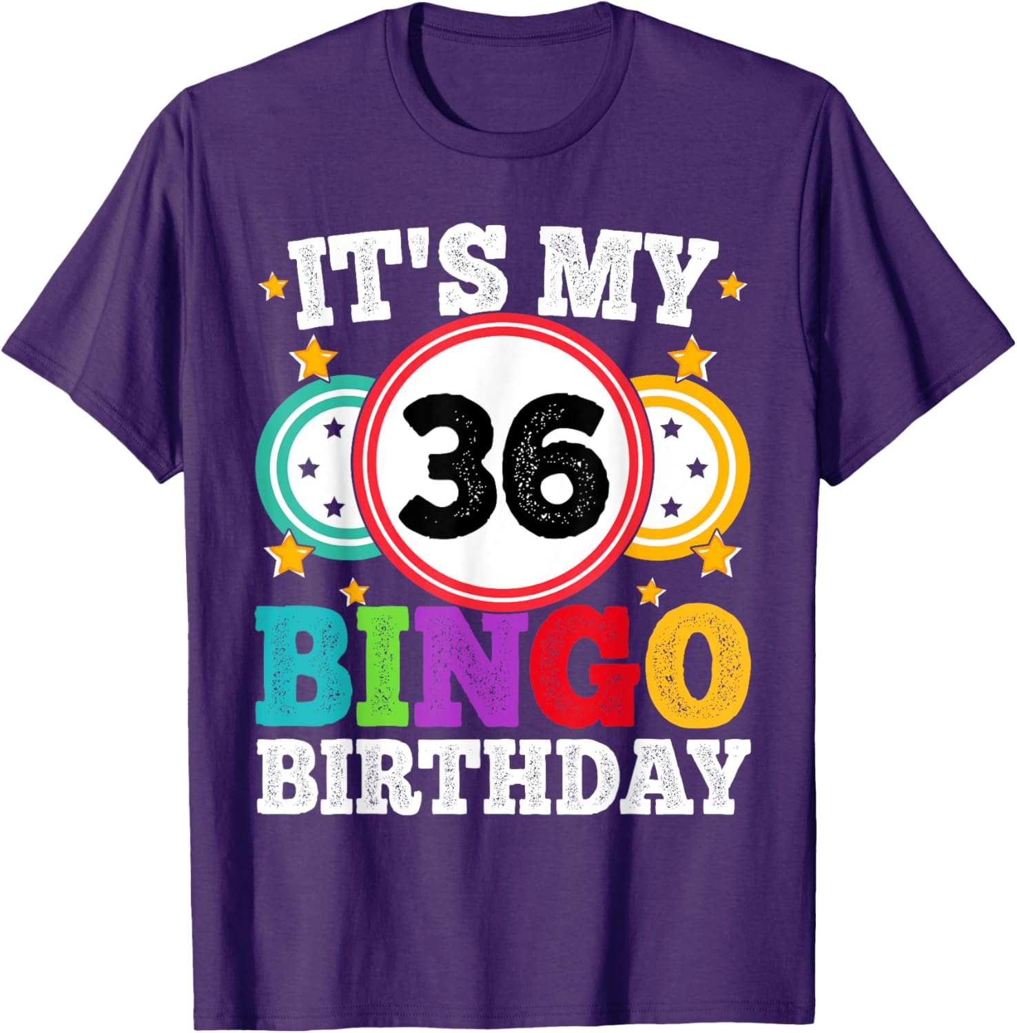 Funny 36th Birthday Bingo T-Shirt for Men and Women - Celebrate in Style - 10